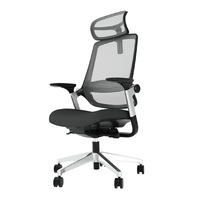 Chaise de bureau ergonomique à dossier haut avec accoudoirs 3D réglables, support lombaire, pivotante, vérin à gaz classe 4, base en nylon