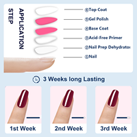 Fournitures professionnelles pour les ongles, lampe UV 15 ml, ensemble de vernis gel transparent longue durée, kit de base liquide et de top coat
