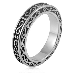 yunnique S Pattern <b>Titanium</b> Steel <b>Ring</b> For Men Stainless Steel Fashion Jewelry Gift Band Geometric Design Steel Color - Product Image 1