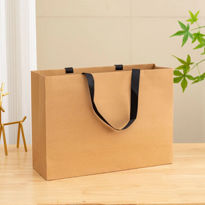 Sacs fourre-tout en papier avec poignée en ruban de luxe multicolores, logo personnalisé, sacs d'emballage cadeau recyclables pour les boutiques - Product Image 4