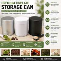 Couvercles de boîtes alimentaires en fer blanc de qualité supérieure 50g/30g, anneaux d'étanchéité, surface laquée, bouchon à vis, sérigraphié, pour matcha en poudre, café, protéines
