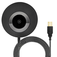 Microphone à condensateur USB de table omnidirectionnel avec suspension antichoc pour ordinateur, éclairage LED, portable et léger, filaire