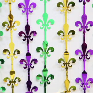 Décoration de fête, rideau de pluie irisée en PET, violet, vert, or, trois couleurs, fond à franges, utilisation intérieure, Nouvelle-<span class=keywords><strong>Orléans</strong></span> - Product Image 5