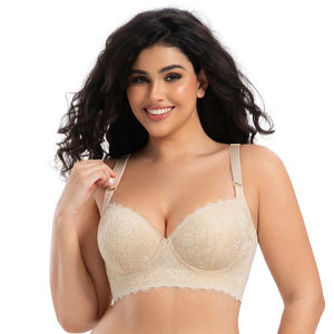Lencería de talla grande con copas finas, ropa interior sexy para mujer, accesorio para realzar el busto, sujetador de encaje para ajustar y dar forma al <span class=keywords><strong>pecho</strong></span>, en stock. - Product Image 3