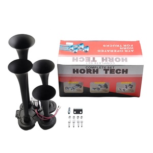 Universal 4 Trompettes <span class=keywords><strong>12V</strong></span>/24V 150DB Loud Musical Air Horn Speaker Train Air Horns Kit Max Pour Camion Voitures SUV Bateau <span class=keywords><strong>Tracteur</strong></span> - Product Image 6