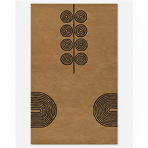 Tapis moderne fait à la main en laine coupée/boucle brun noir durable tufté à la main résistant aux taches antidérapant tapis à poils moyens ensembles - Product Image 1