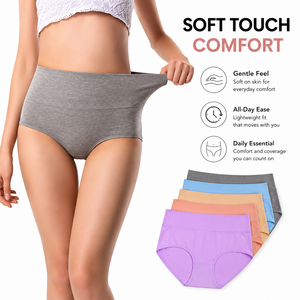 Mutandine <span class=keywords><strong>a</strong></span> vita alta da <span class=keywords><strong>donna</strong></span>, slip in cotone elasticizzato morbido, contenitivi e <span class=keywords><strong>a</strong></span> copertura totale, intimo <span class=keywords><strong>a</strong></span> vita alta per <span class=keywords><strong>donna</strong></span> - Product Image 4