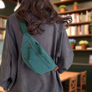 Keymay Custom Corduroy Letter Pattern Fanny Pack Portable Zip Crossbody Waist Bag Fashionable Unisex Casual Zipper Closure - Product Image 1