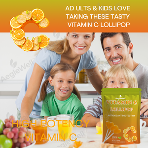 ホットセール OEM ヴィーガン ビタミンC ロリポップ 免疫力向上 健康食品 サプリメント ビタミンC ロリポップ 大人と子供向け - Product Image 6