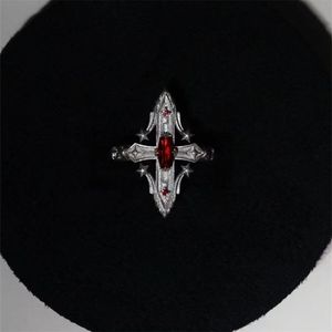Hợp Thời Trang Đơn Giản Hình Học Sao Chỉ Mục Ngón Tay Nhẫn Cross-Biên Giới Kim Cương Nạm <span class=keywords><strong>Ruby</strong></span> Nhẫn Chủ Yếu Làm Hợp Kim Có Thể Điều Chỉnh Mở Chéo - Product Image 4