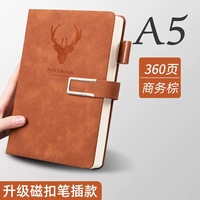 Carnet à anneaux en cuir personnalisé, format A5, avec reliure magnétique premium, feuilles mobiles, et logo privé sur mesure, bleu