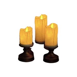 Lampe à bougie électronique Xi Peptide, bougie sans flamme en plastique, décoration de chambre à coucher, accessoires de mariage avec piles incluses - Product Image 5