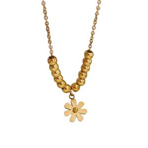 Elegante collar de acero inoxidable exquisito de oro de 18 quilates para mujer, cuentas de margaritas, nuevo colgante versátil, joyería Ins Style no se decolora - Product Image 5