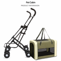 Poussette pour animaux de compagnie avec sac de transport détachable | Absorption des chocs | Poussette pour chien avec laisse de sécurité en Oxford 300D, disponible en version OEM