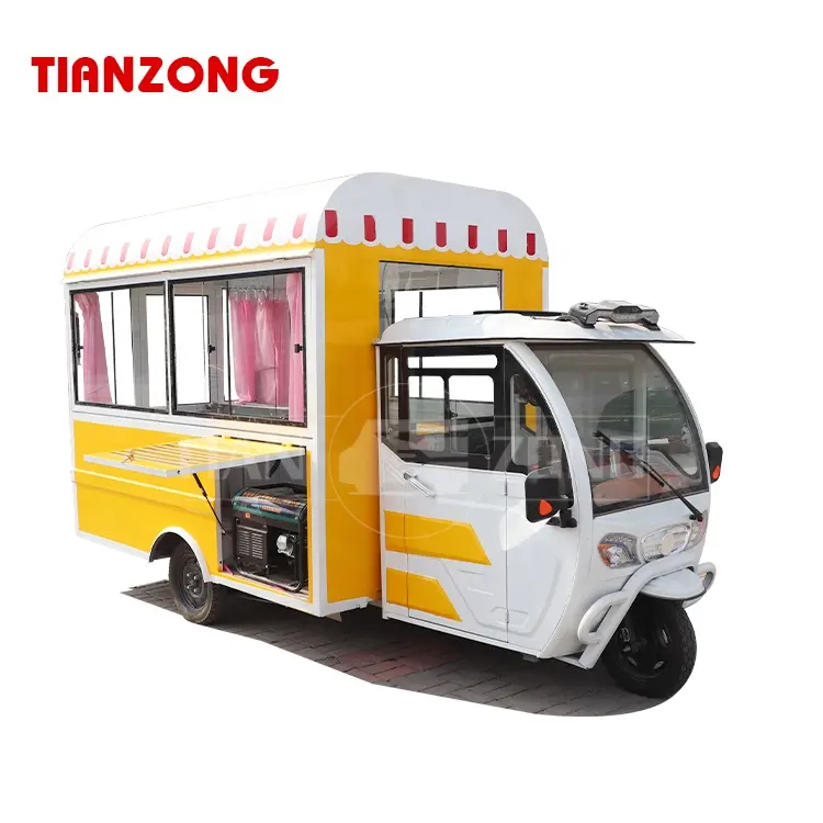 TIANZONG R serisi cep erikshaw tuk tuk gıda kamyon dondurma gıda römork üç tekerlekli bisiklet gıda sepeti