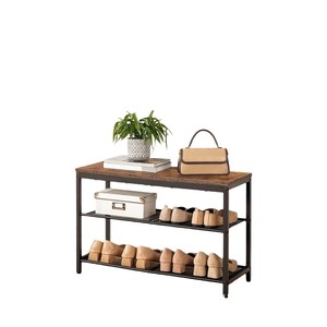 Wooden Multi Layer <b>Shoe</b> Cabinet With Seating Entryway <b>Storage</b> Bench <b>Space</b> <b>Saving</b> <b>Shoe</b> Rack For Living Room - Product Image 5