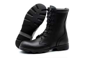 Botas de combate de PU de doble densidad para hombre, botas de cuero, suela <span class=keywords><strong>Goodyear</strong></span> resistente a perforaciones - Product Image 4