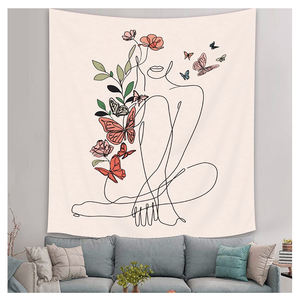 Tapisserie personnalisée avec des motifs psychédéliques qui brillent sous la lumière noire, parfaite pour les festivals de musique, les clubs et la décoration de chambre psychédélique - Product Image 1