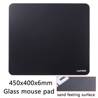 Tapis de souris en verre étanche noir avec base en PU antidérapante, tapis de souris en caoutchouc