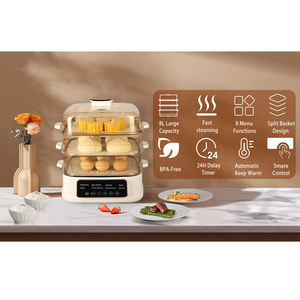 Vaporera Eléctrica Digital de 3 Niveles, 23L de Capacidad, Eficiencia Energética, Carcasa de Plástico PP, Apagado Automático de Seguridad, 1000W, Gran Venta - Product Image 3