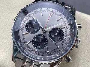 Reloj Cronógrafo de Lujo para Hombre 2025, 43 mm, Esfera Plateada, Seis Agujas, Correa de Acero Inoxidable, Diseño Exclusivo - Product Image 3