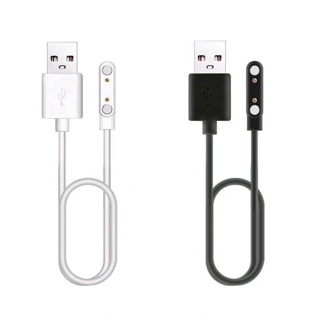Universal 1A USB Magnetic Pogo Pin Charger 7.62mm 2pin Charging Cable Cord for Smart Watch