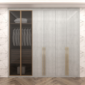 Pour OPPEIN armoires de <span class=keywords><strong>dressing</strong></span> blanches modernes approvisionnement d'usine unités de verre pliables extensibles personnalisées pour le salon de la chambre à coucher - Product Image 1