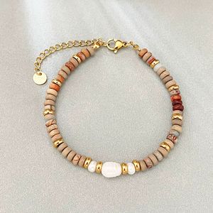 Bracelet en acier inoxydable hypoallergénique avec perles d'eau douce baroques naturelles et pierres, prix de gros OEM - Product Image 5