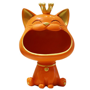 Haut de gamme luxe résine chat chanceux clé stockage ornement aluminium armoire à chaussures entrée salon décoration PP matériau sûr pour les aliments - Product Image 4