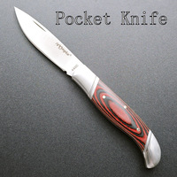 Couteau pliant en acier à haute teneur en carbone 9Cr18MoV avec poignée en micarta Cadeau d'Halloween de qualité supérieure pour les amateurs de plein air Survie tactique EDC