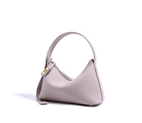 Sac à main hobo de luxe minimaliste en cuir véritable Togo avec logo personnalisé, vente en gros, pour femme, fermeture éclair, imperméable