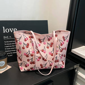 Borsa Tote Grande Capacità in PU Impermeabile Cherry Design 2026 da Donna, per Studentesse Universitarie e Pendolari, a Spalla Singola o a Mano - Product Image 1