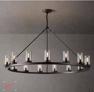 Luminaire suspendu circulaire minimaliste moderne pour salon et salle à manger, lustre rond en verre transparent <span class=keywords><strong>Ondra</strong></span> 36 - Product Image 2