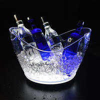4L 5L 8L Baril de bière Seau à glace en plastique Seau refroidisseur à LED Seau à vin RVB multicolore changeant pour fête/maison/bar/KTV Clubs