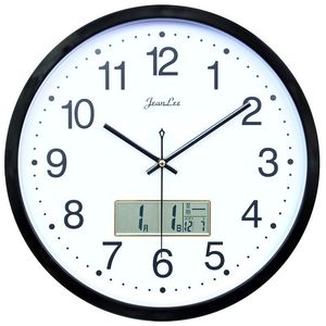 Orologio da Parete in Plastica con Display Digitale, Stile Art Déco, al Quarzo, Decorazione per Casa e Ufficio, LUMINOVA, con Mese, Data, Giorno e Temperatura - Product Image 2