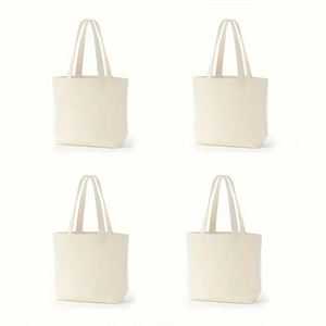 Bolsas de Compras Recicladas con Logotipo Personalizado al por Mayor, Bolsa de Lona de Algodón Blanca con Asa Larga, Color Personalizado - Product Image 4