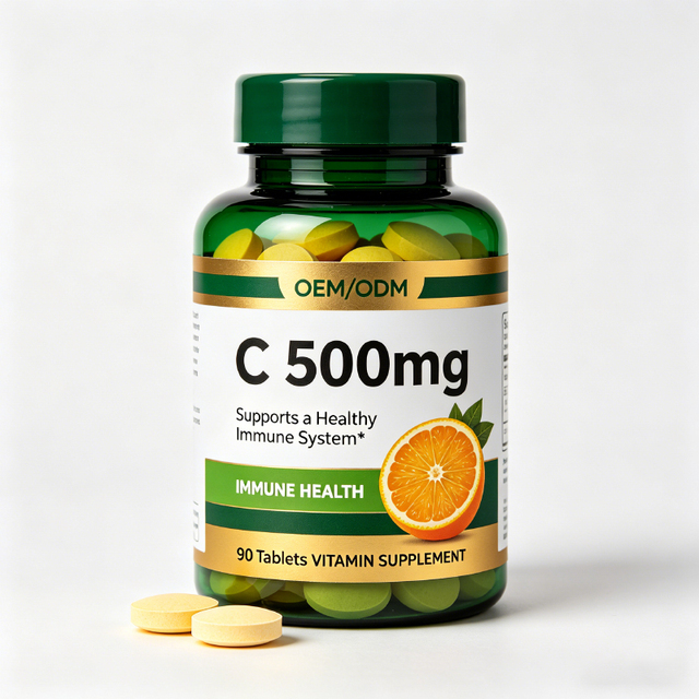 OEM ODM 500mg Vitamin C Tablet Adult Natural Organic No Artificial Additives Vessel Elasticity Gum Bleeding Bruising Relief