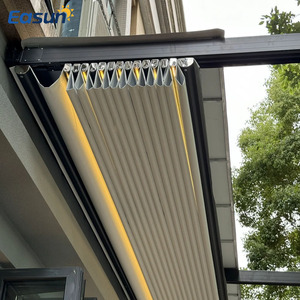 Auvent de jardin rétractable moderne pour extérieur commercial, télécommande, cadre en aluminium, toile textilène, revêtement en téflon - Product Image 4
