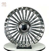 Jantes de luxe à rayons denses 21 pouces finition chrome miroir monobloc pour Mercedes Maybach BMW 7