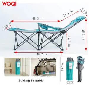 Silla de Playa Plegable Woqi, Ligera, Reclinable, Portátil, para Camping, Color Azul Lago - Product Image 5