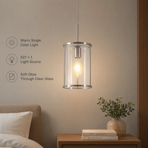 Lampe suspendue moderne en verre, hauteur réglable, cadre métallique, E27, couleur unie chaude, pour salle à manger, chambre à coucher, décoration intérieure - Product Image 4