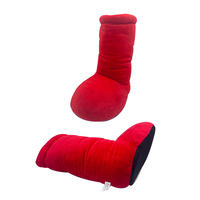 Volwassen Grote Rode Laarzen Slippers Valentijnsdag Cadeau Fuzzy Groothandel Indoor Slippers Pluche Grote Rode Laarzen Voor Dames Meisjes