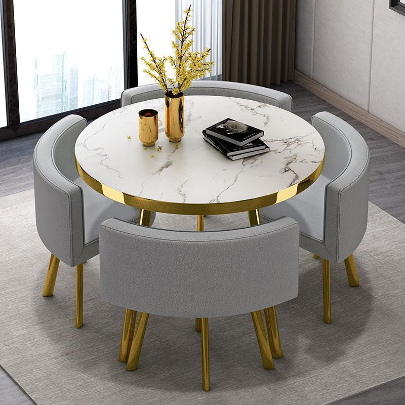 Tissu gris clair 1 table 4 chaises