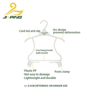 Vente en gros directe d'usine, cintres pour vêtements de bébé personnalisables |   Organisateur de vêtements pour bébé tout-en-un en plastique avec pinces à pantalons - Product Image 3