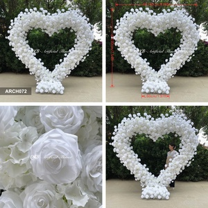 Arco de Flores Blanco en Forma de Corazón Personalizado para Boda, Accesorios para Propuesta de Matrimonio, Fondo de Arco de Flores en Forma de Corazón - Product Image 3