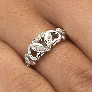 Anello a Forma di Cuore Stile Coreano con Design Intrecciato, Accessorio di Moda per Uso Quotidiano Femminile - Product Image 2