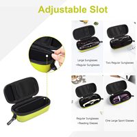 Étui rigide réglable à double compartiment en EVA résistant à l'eau pour lunettes de vue et petits gadgets