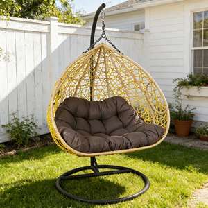 モダンな桃型ハンギングチェア、耐久性のある屋外用ハンギングバスケットスイングチェア（庭用） - Product Image 1