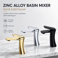 Robinet de machine à laver moderne en alliage de zinc chromé, à un seul trou, avec valve en céramique, à poser sur le plan, robinet d'eau bidirectionnel pour buanderie et salle de bain