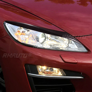 ฝาครอบไฟหน้ารถยนต์คาร์บอนไฟเบอร์แท้ 1 คู่ สำหรับ Mazda RX8 ปี 2009 2010 2011 2012 อุปกรณ์ตกแต่งรถยนต์ - Product Image 6